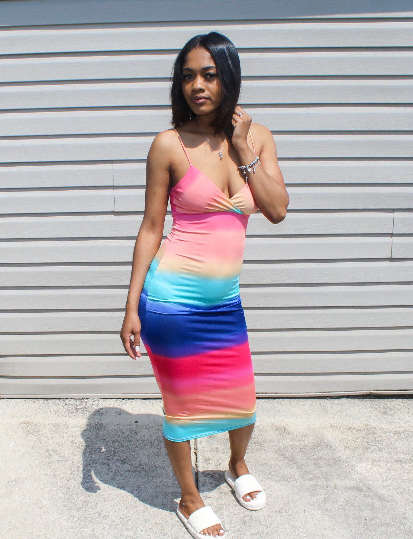 “Rainbow Midi” Dress